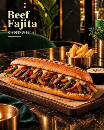 Beef fajita sandwich